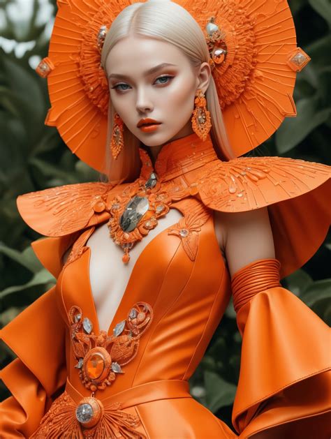 Premium Free Ai Images Girl In Eco Friendly Haute Couture Outfit In