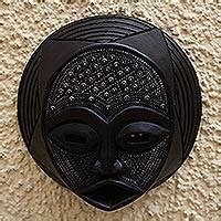 Hand Carved West African Sese Wood Mask Kafui Novica Canada