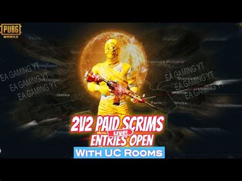 PUBG Live Custom Rooms Paid Scrims Entries Open UC Rooms UC