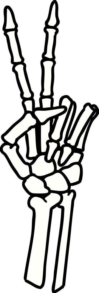 traditional tattoo of a skeleton hand giving a peace sign 12406427 ...