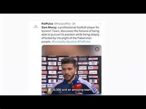 Ipswich Town Captain Sam Morsy Speaks For Palestine After Match