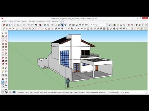 Sketchup Aula Modelando O Telhado Platibanda Da Garagem