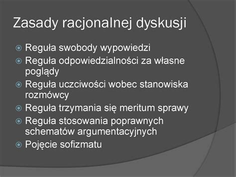 Regu Y Racjonalnej Dyskusji Ppt Pobierz