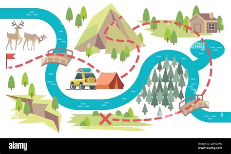 Hiking trail bridge Stock Vector Images - Alamy