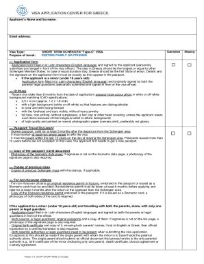 Fillable Online Applicants Name And Surname Global Visa Center