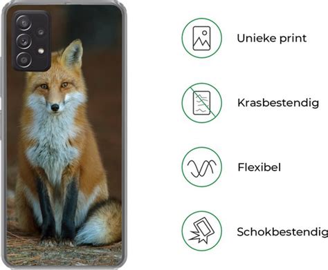 Geschikt Voor Samsung Galaxy A53 5G Hoesje Vos Macro Rood