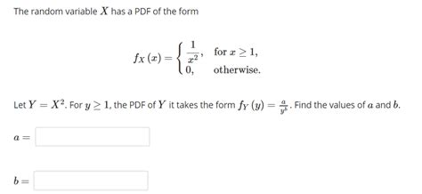 Solved The Random Variable X Has A PDF Of The Form 1 For X1 Chegg