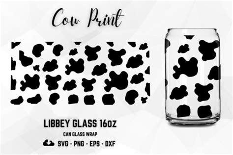 Cow Print 16oz Libbey Glass Wrap Svg Graphic By Appearancecraft