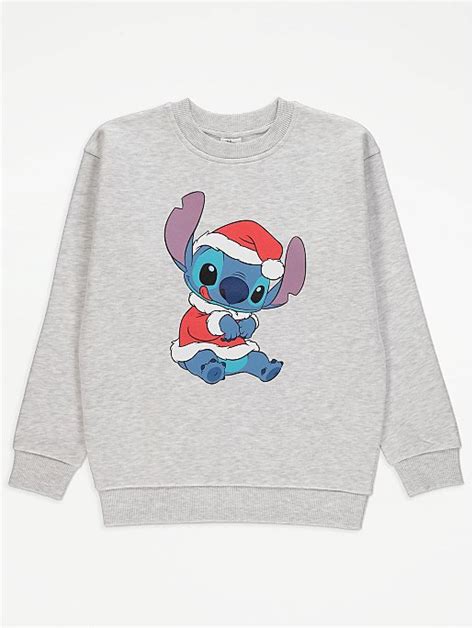 Disney Lilo And Stitch Grey Matching Christmas Jumper Kids George At Asda