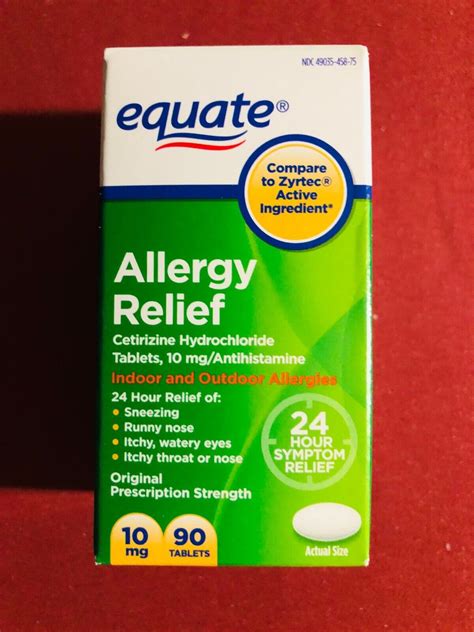 Equate Allergy Relief Cetirizine Hydrochloride 10mg 90ct Ebay