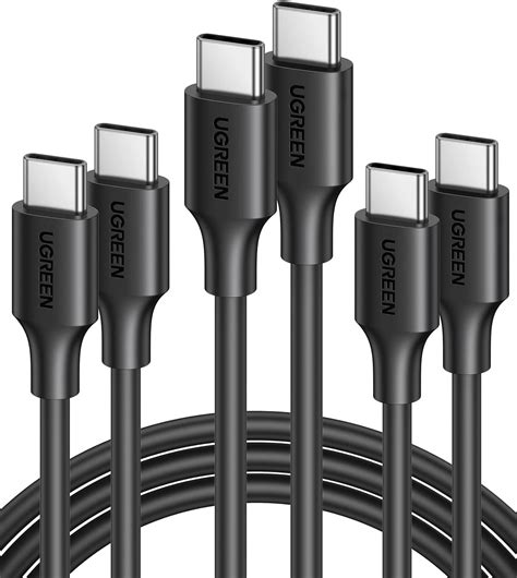 UGREEN Cable USB C Carga Rápida Tipo C 2M 3 Unidades 60W PD Carga