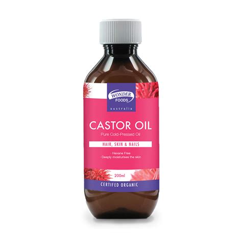 Wonder Foods Organic Cold Pressed Castor Oil 200ml Australian Vitamins