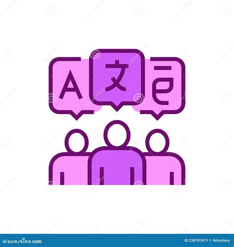 Different Languages Icon Different Nationalities Vector Illustration