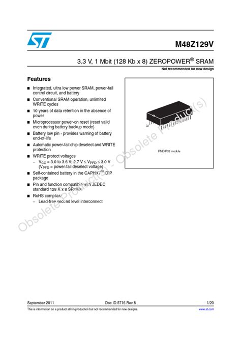 M48Z12 Datasheet Pdf ST Microelectronics