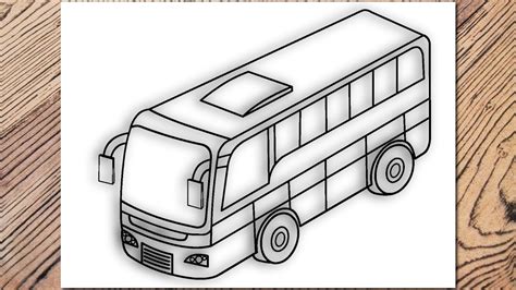 How To Draw A Real Bus Step By Step Drawing Tutorial For Beginners