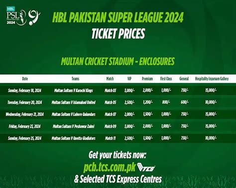 Psl Tickets Psl Tickets Price And Online Booking