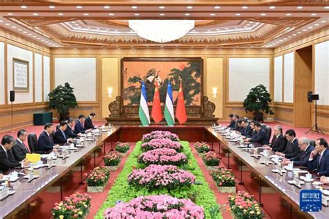 Xi Jinping Sentretient Avec Le Pr Sident Ouzbek Chavkat Mirziyo Ev