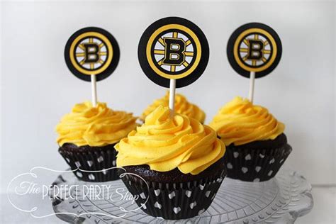 Boston Bruins Cupcake Toppers Set Of 12 By Theperfectpartyshop 1200