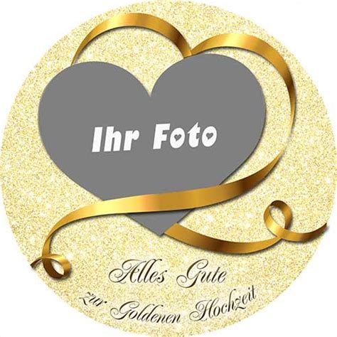 Tortenbild Tortenaufleger Goldene Hochzeit Glitter Rund