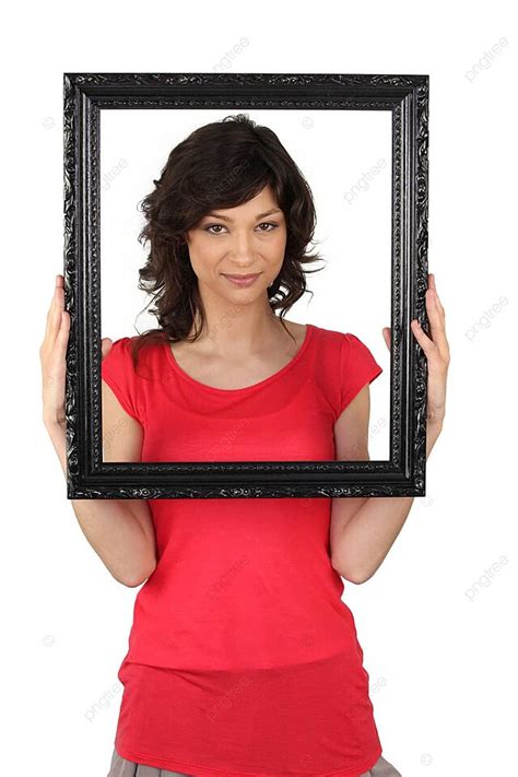 Brunette Cầm Khung ảnh Trống ảnh Nền Brunette Hình Chụp Và Hình ảnh Để