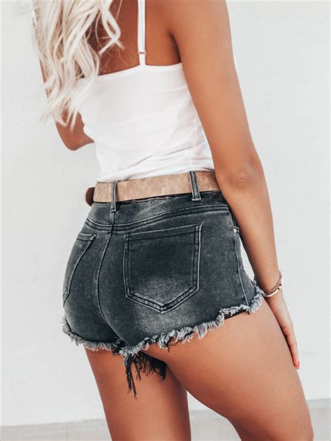 Kr Tkie Spodenki Damskie Jeansowe Wlr Czarne Modone Wholesale