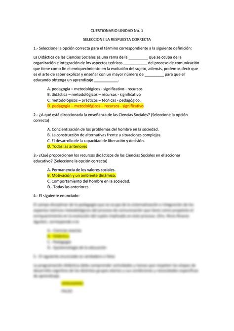 Solution Examen Practico Cuestionario Ciencias Sociales Y Su