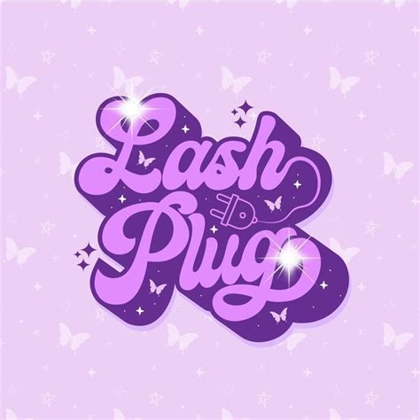 Lash Plug Girly Logo Design Cute Typography Girly Logo