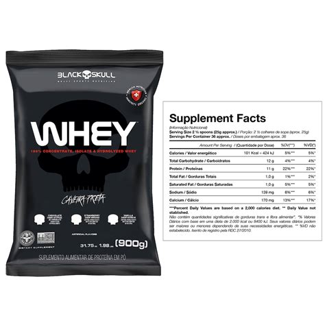 Kit Black Skull Whey Protein 100 Isolado Baunilha 900g Creatina