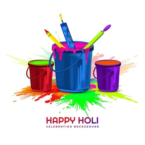 Free Vector Happy Holi Festival Of India Celebration Greetings Card