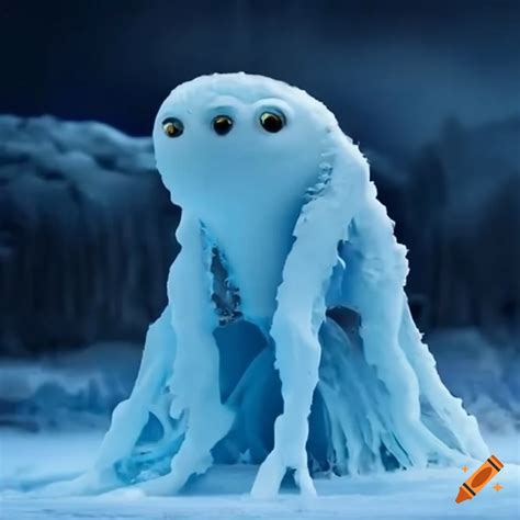 An ice creature with a mysterious appearance on Craiyon