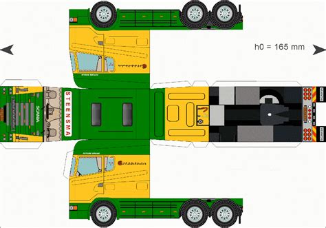 Free Download Paper Model Trucks Trailer Steensma Longl Carro De