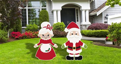 Santa Claus And Mrs Claus Cut Outs Christmas Decor Outdoor Decor