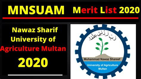 Closing Merit List Of Mnsuam Muhammad Nawaz Sharif University Of