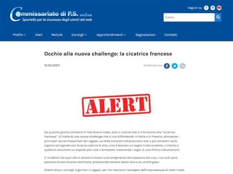 «cicatrice Francese La Polizia Postale Mette In Guardia Ragazzi E