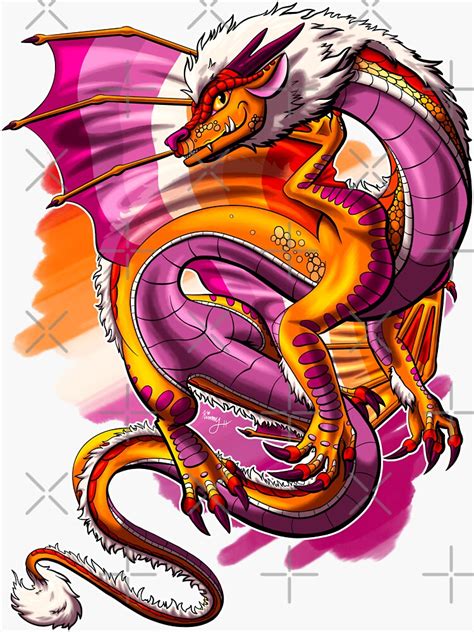 Lesbian Pride Dragon Sticker For Sale By Kimberly Holbrook Redbubble