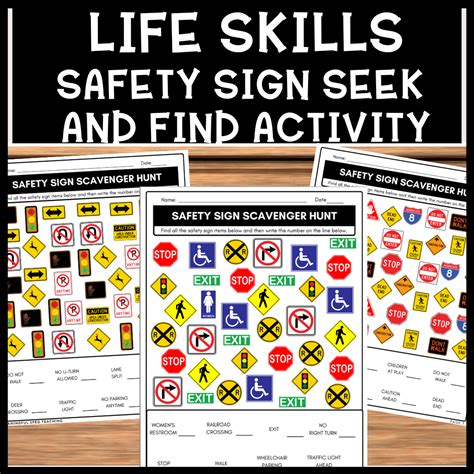 Community Safety Sign Seek And Find Word To Picture Meaningful Sped