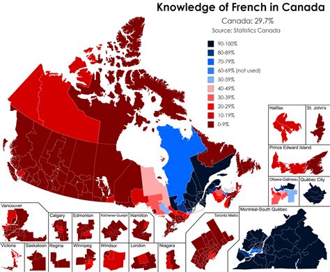 Knowledge of French in Canada : r/MapPorn