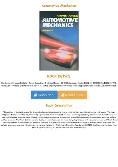 Pdf Epub Automotive Mechanics Full Pdf Online