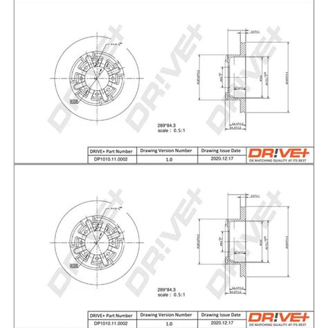 2X DR VE BREMSSCHEIBEN 289mm VOLL HINTEN PASSEND FÜR DP1010 11 0002