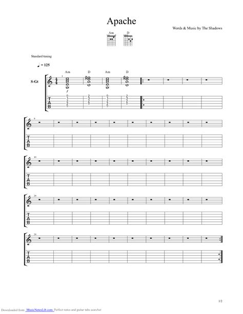 Apache Guitar Pro Tab By The Shadows