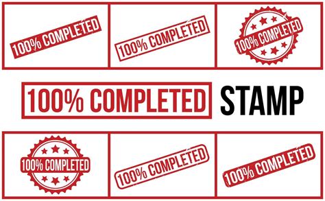 Percent Completed Rubber Stamp Seal Vector Vector Art At