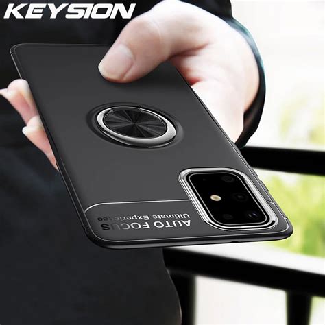 Keysion Ring Phone Case For Samsung Galaxy M51 M31s Soft Silicone Shockproof Back Cover For