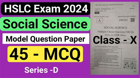 Model Question Paper 2024 Class 10 Social Science Class 10 Social