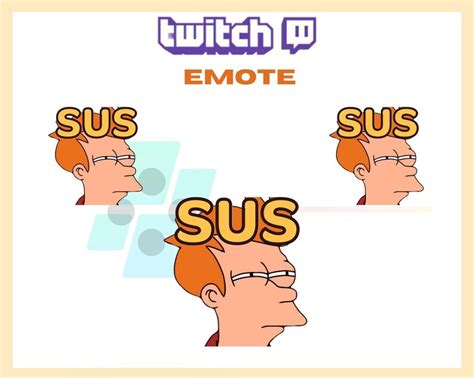 1 Twitch Emote Sus Emote Fry Emote Futurama Emote Fps Etsy Uk