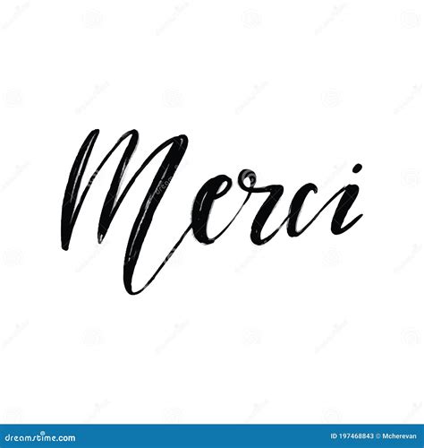 Merci Hand Lettering Vector Cartoondealer