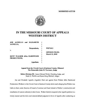 Fillable Online Courts Mo IN THE MISSOURI COURT OF APPEALS WESTERN