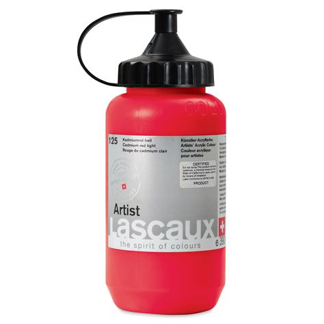 Lascaux Artist Acrylics Cadmium Red Light 390 Ml Tube