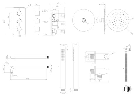 Cos 3 Way Shower Kit Matte Black