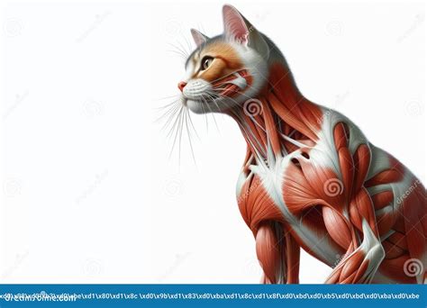 Cat Anatomy Showing Body And Head Face With Muscular System Visible