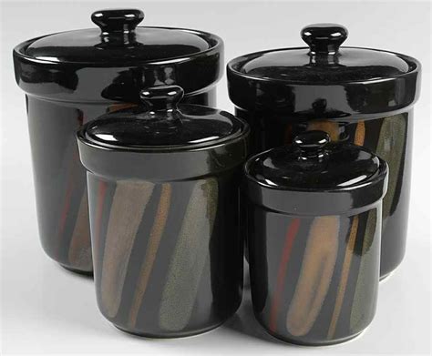 Sango Avanti Black 4 Piece Canister Set 8250597 Ebay